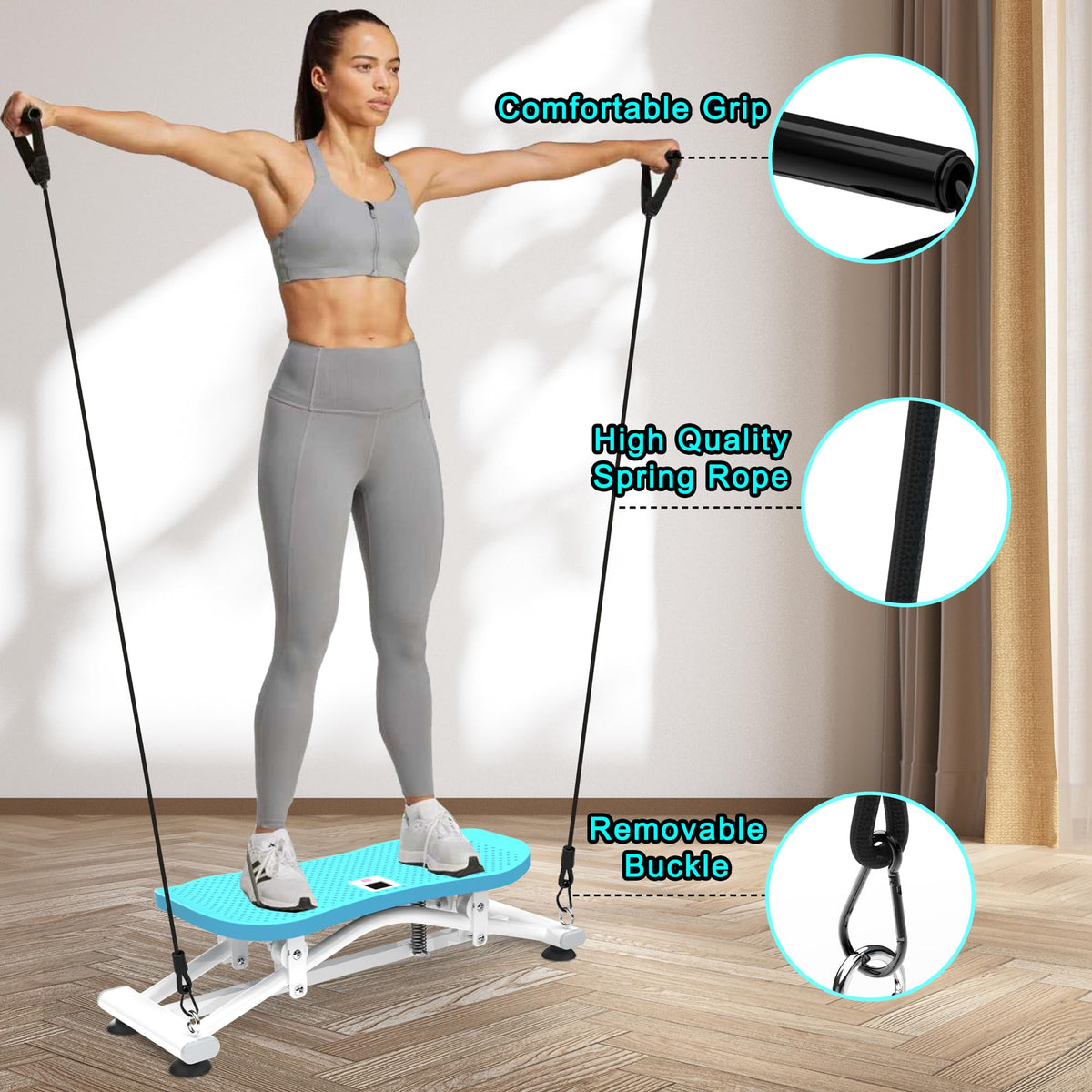 Sliding Ski Simulator with Resistance Bands - BUENASO Official Imagery - 6