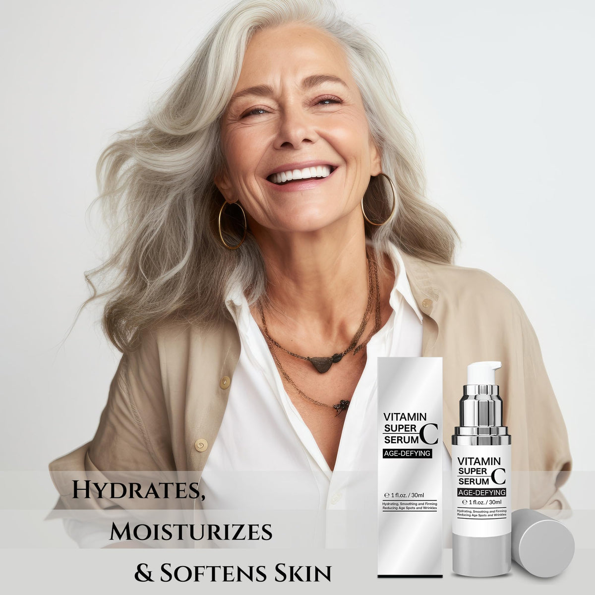 Super Vitamin C Serum for Women over 70 Wrinkle Cream for - Refaflio Official Imagery - 7