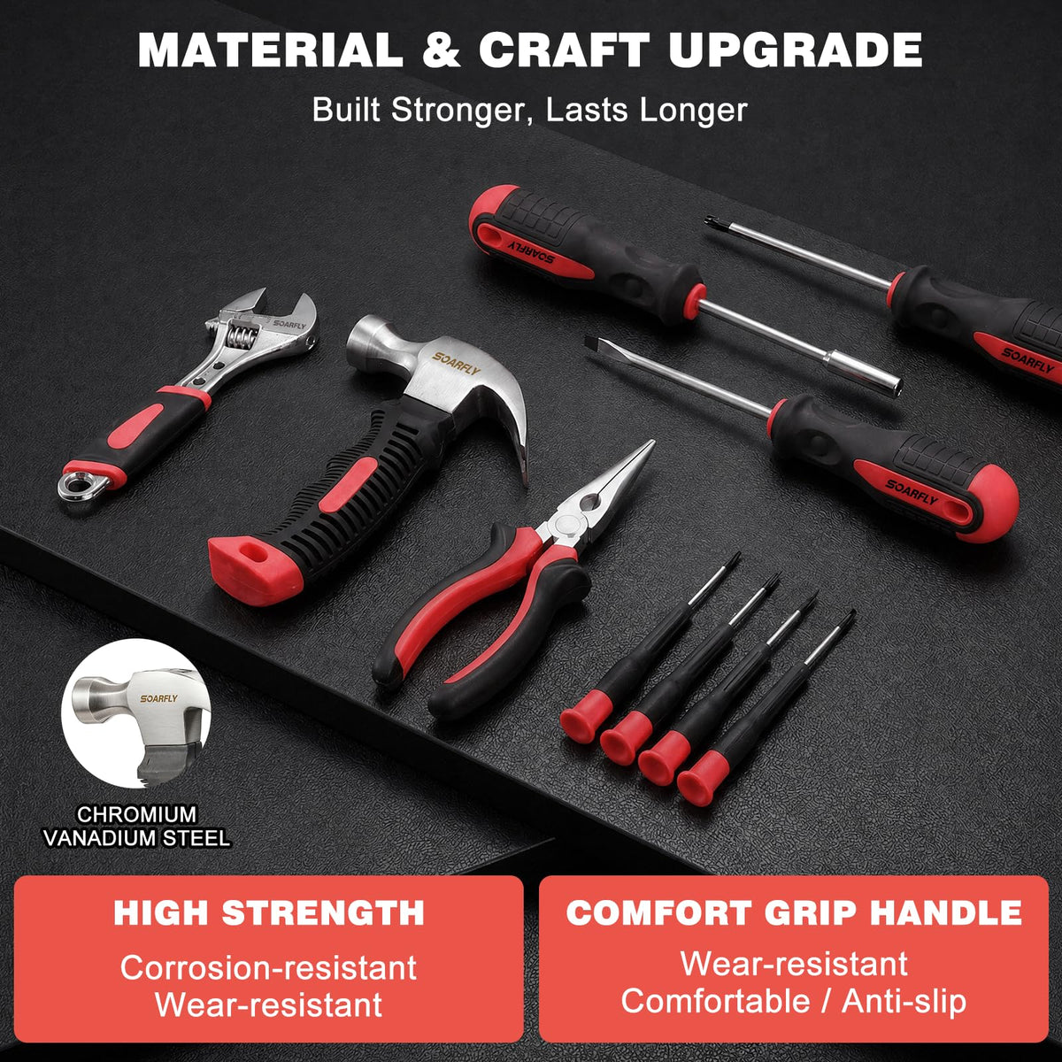 157 Piece Tool Set 8V Cordless Drill Set Hand Tool Kit for - SOARFLY Official Imagery - 6