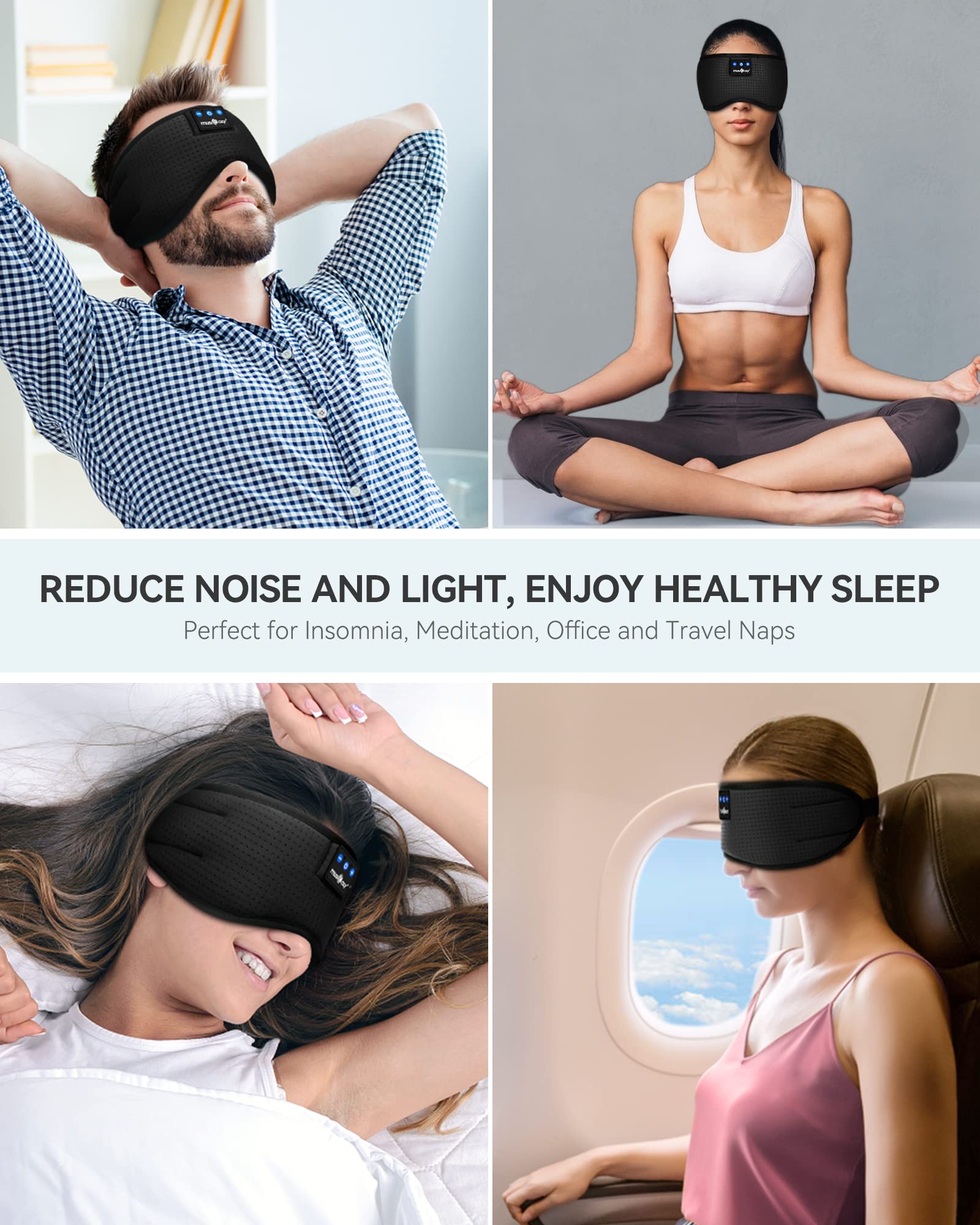 MUSICOZY Sleep Headphones Bluetooth 5.4 Sleep Mask with HD Sound - MUSICOZY Official Product View 7