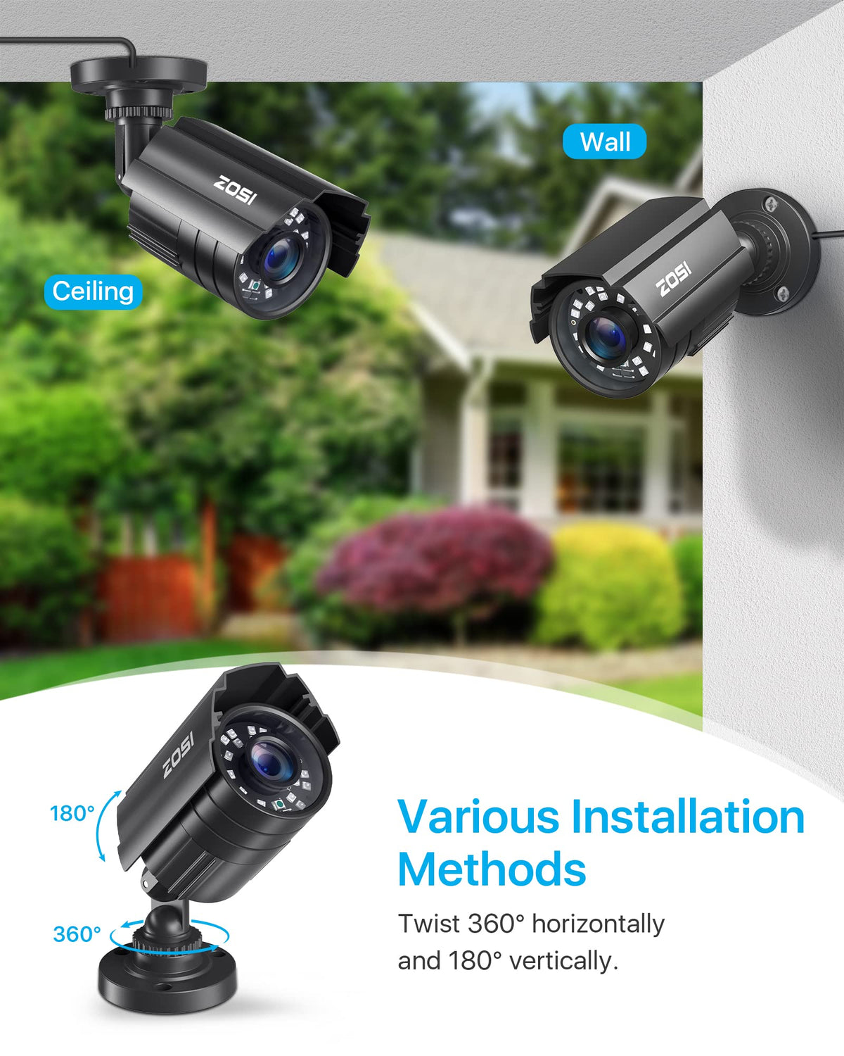 ZOSI 1080P CCTV Camera Outdoor Indoor Hybrid 4 in 1 HD TVI - ZOSI Official Imagery - 8
