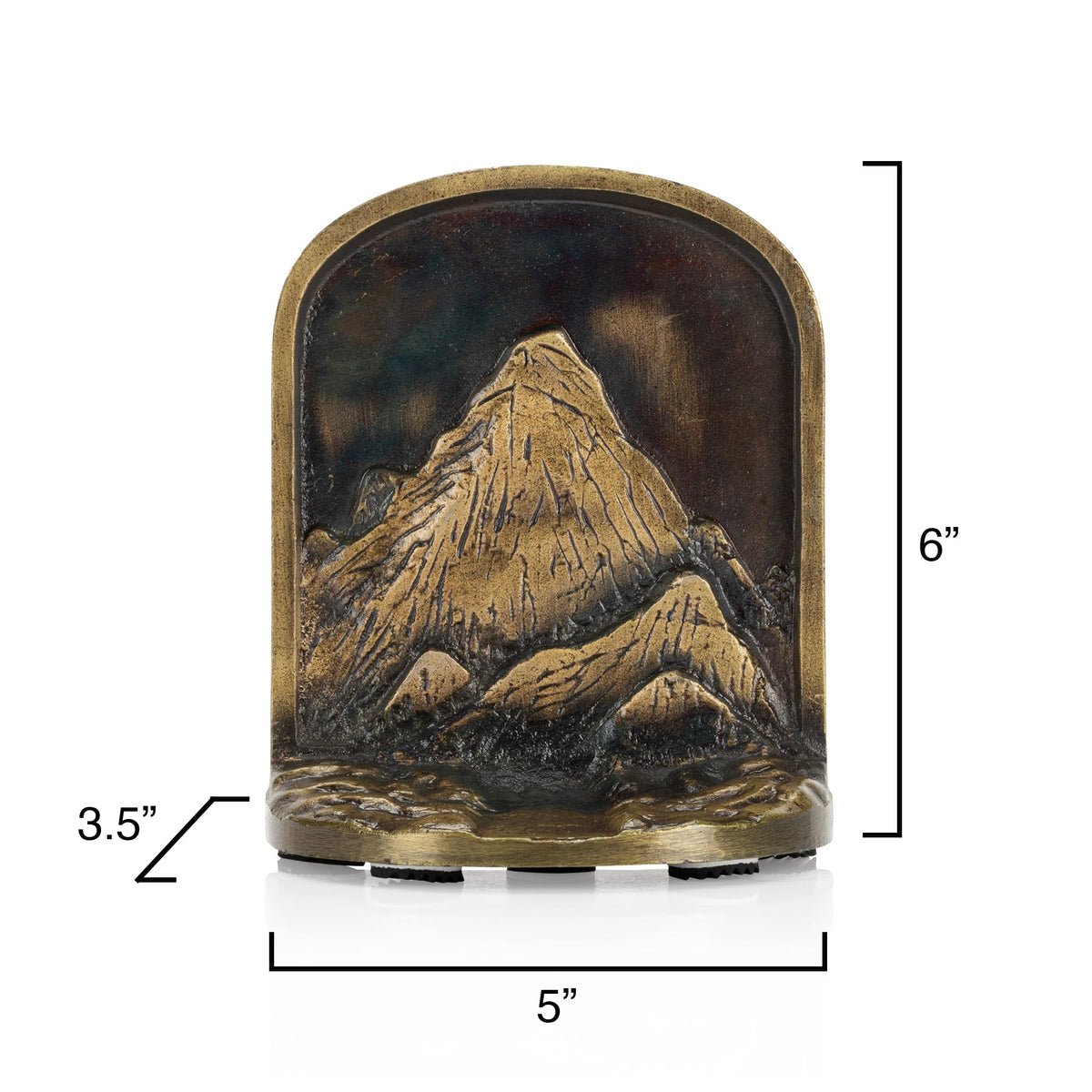 Cast Iron Mountain Bookends Set Antique Brass Book Ends 2 - CRAFTSMAN ROAD Official Imagery - 4