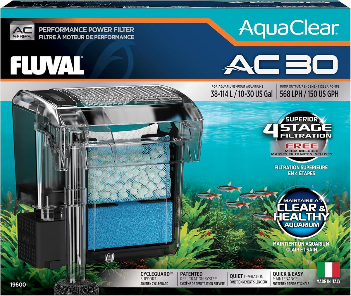 AquaClear 30 Power Filter Fish Tank Filter for 10 to 30 - Fluval Official Imagery - 1