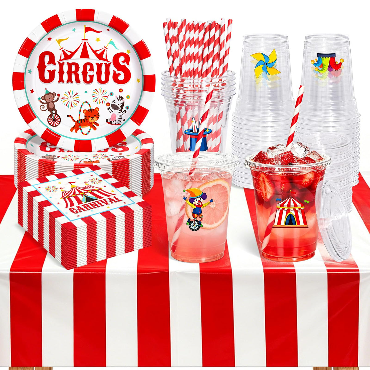 Circus Carnival Party Tableware and 16oz Disposable Cups - TgtherVibe Official Imagery - 2