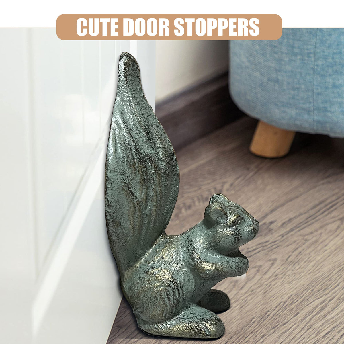 Cute Squirrel Cast Iron Bookends 2PCS Decorative Book - Livfodrm Official Imagery - 7