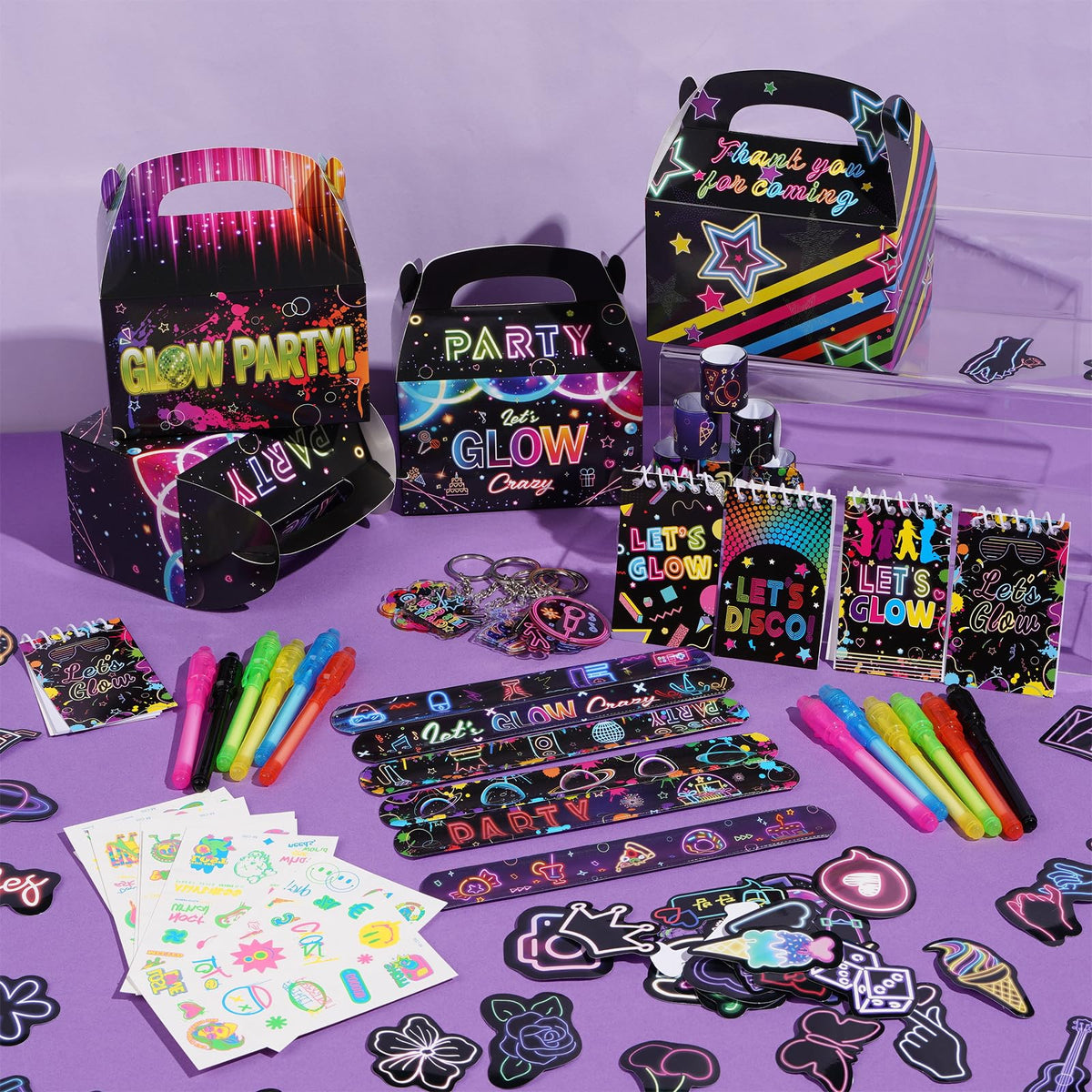 122 Pcs Neon Party Favors Birthday Decorations for Kids - Vanblue Official Imagery - 3