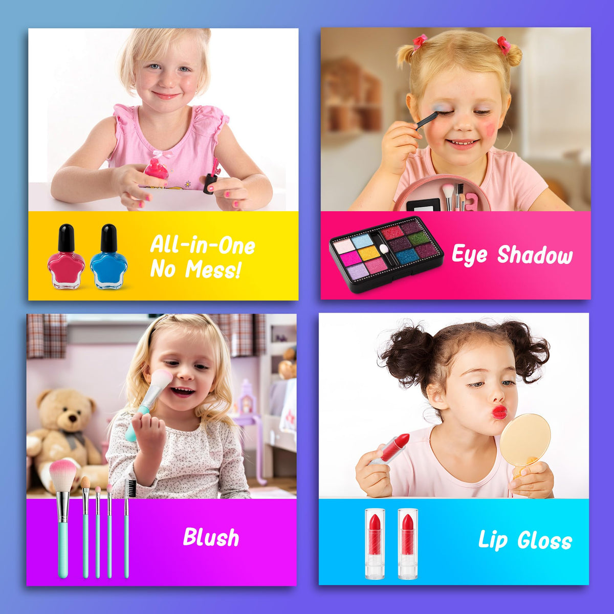 Kids Makeup Kit for Girls 15 PCS Real Washable Makeup Kit - ROHSCE Official Imagery - 6