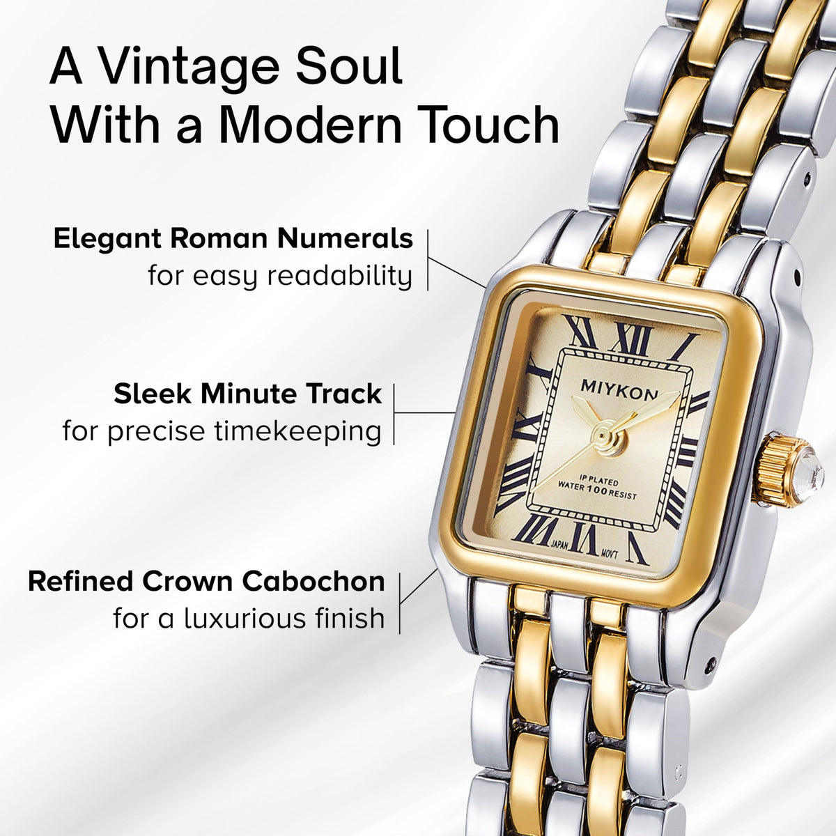 Miykon Womens Square Dainty Vintage Jewelry Bracelet Watch - Miykon Official Imagery - 8