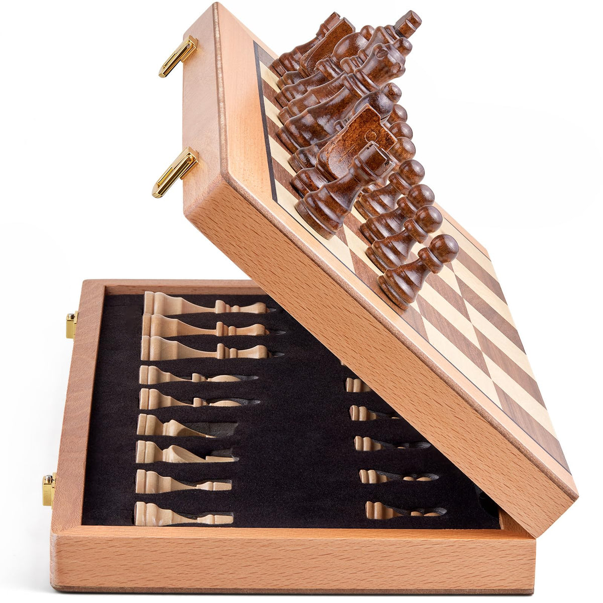 AMEROUS Magnetic Wooden Chess Set 15 Inches Handmade Wooden - AMEROUS Official Imagery - 1