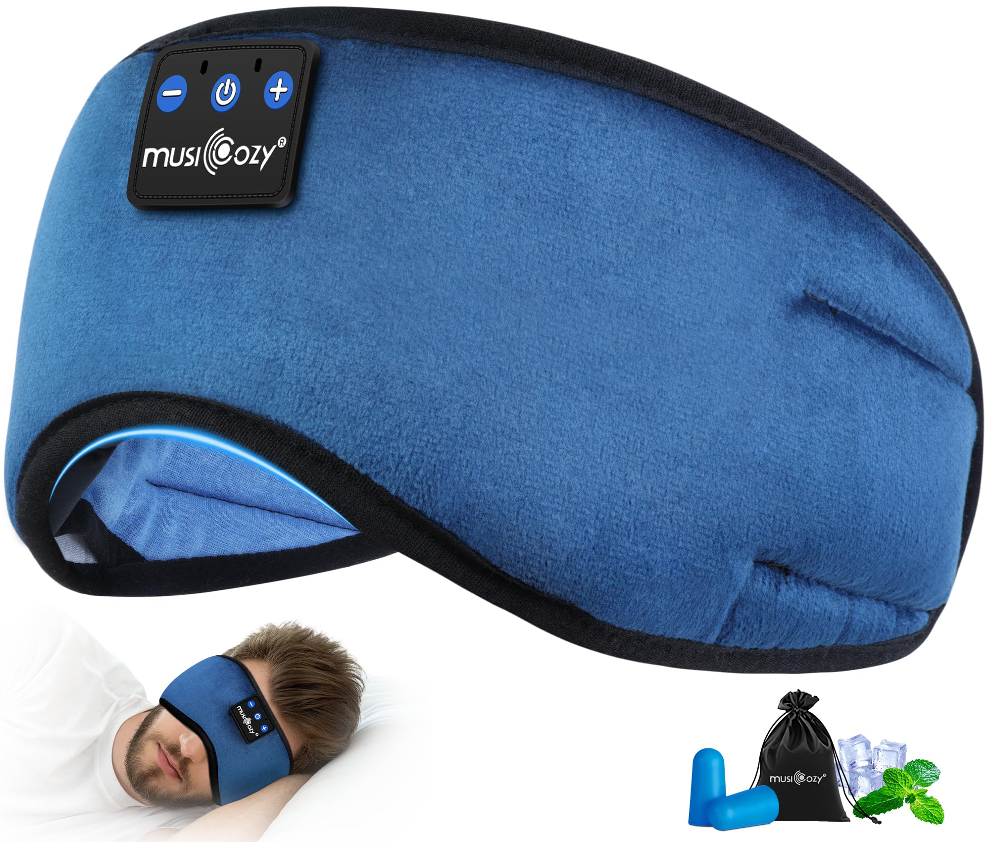 MUSICOZY Sleep Headphones Bluetooth 5.4 Sleep Eye Mask with HD Sp by MUSICOZY - Angle View 1