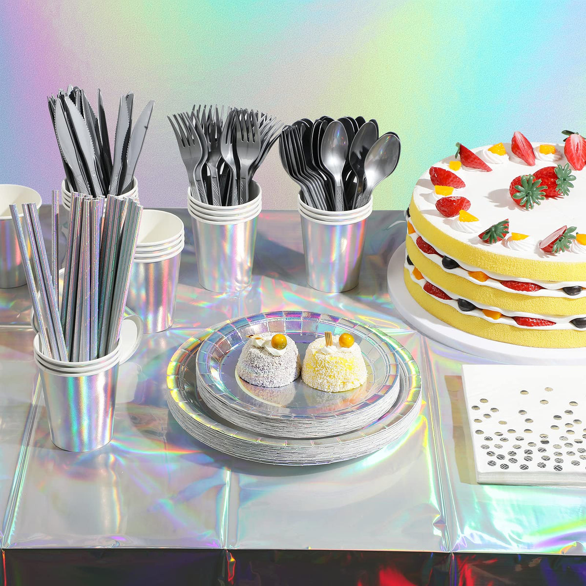 Iridescent Party Supplies Decorations Holographic Paper - FunnyPars Official Imagery - 5