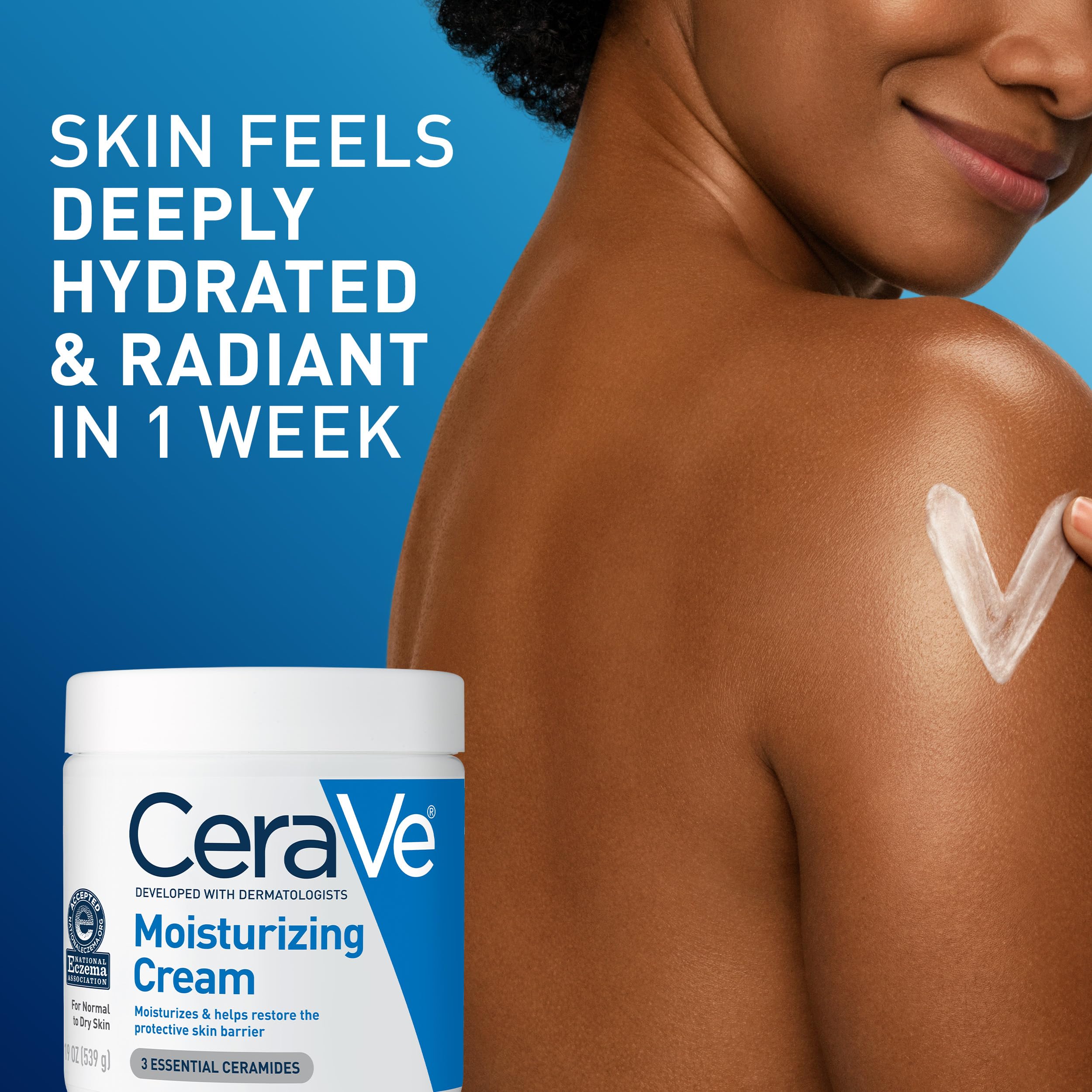 CeraVe Moisturizing Cream, Face & Body Moisturizer for Dry Ski... - CeraVe Official Product View 8