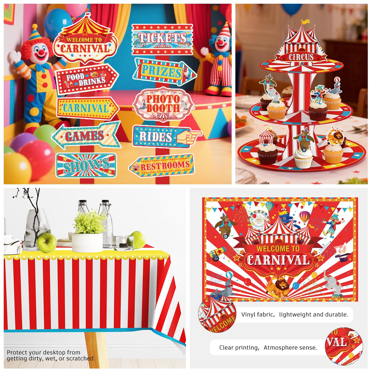Cocomigo 302PCS Carnival Theme Party Decorations Circus - cocomigo Official Imagery - 7