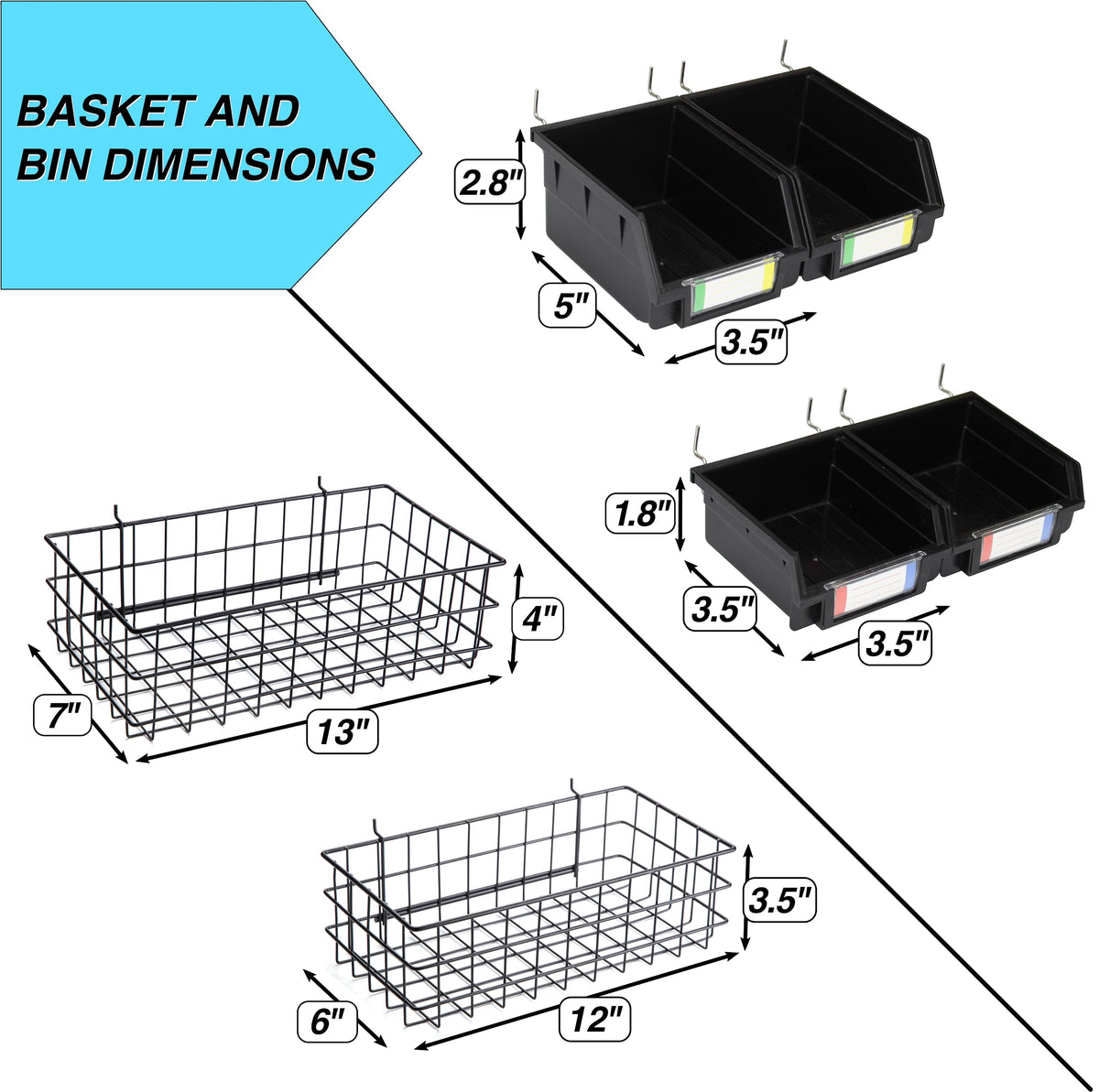 Peg Board Hooks for Hanging Tools with Bins and Baskets Tool - Right Arrange Official Imagery - 4