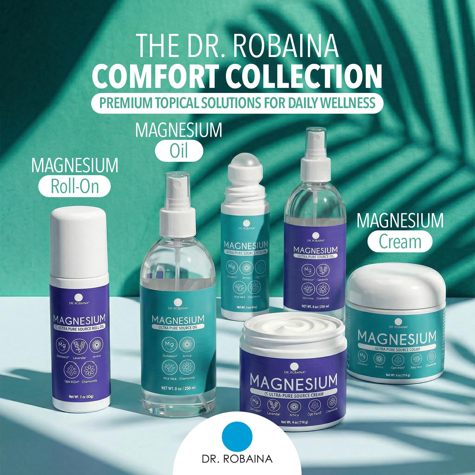 Dr. Robaina Magnesium Cream – Zechstein Magnesium Chloride with Arnica & OptiMSM for Post-Workout Muscle Comfort & Daily Wellness, 4 oz
