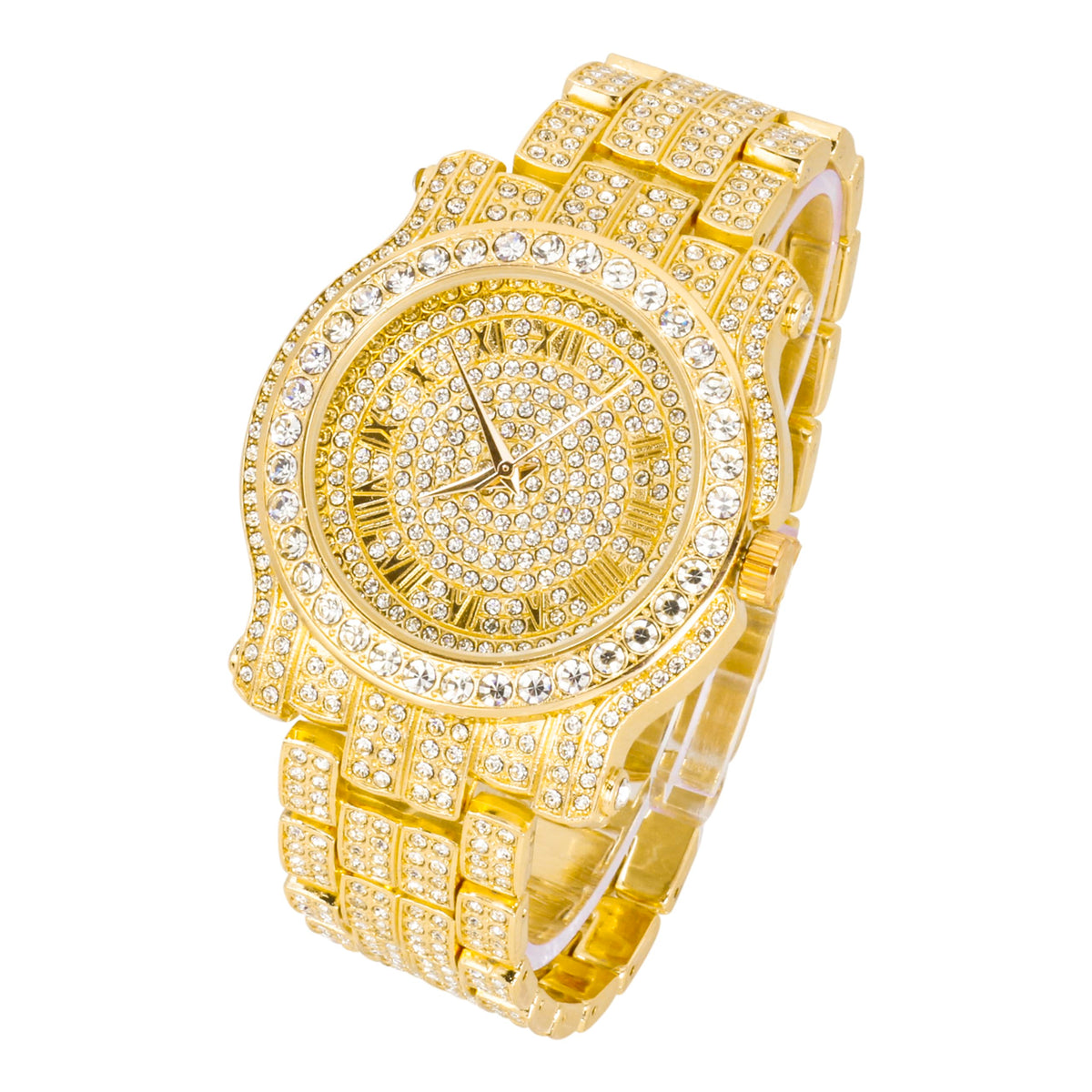 Techno Pave Men s 45mm Iced Out Roman Dial Watch Bracelet - Techno Pave Official Imagery - 4