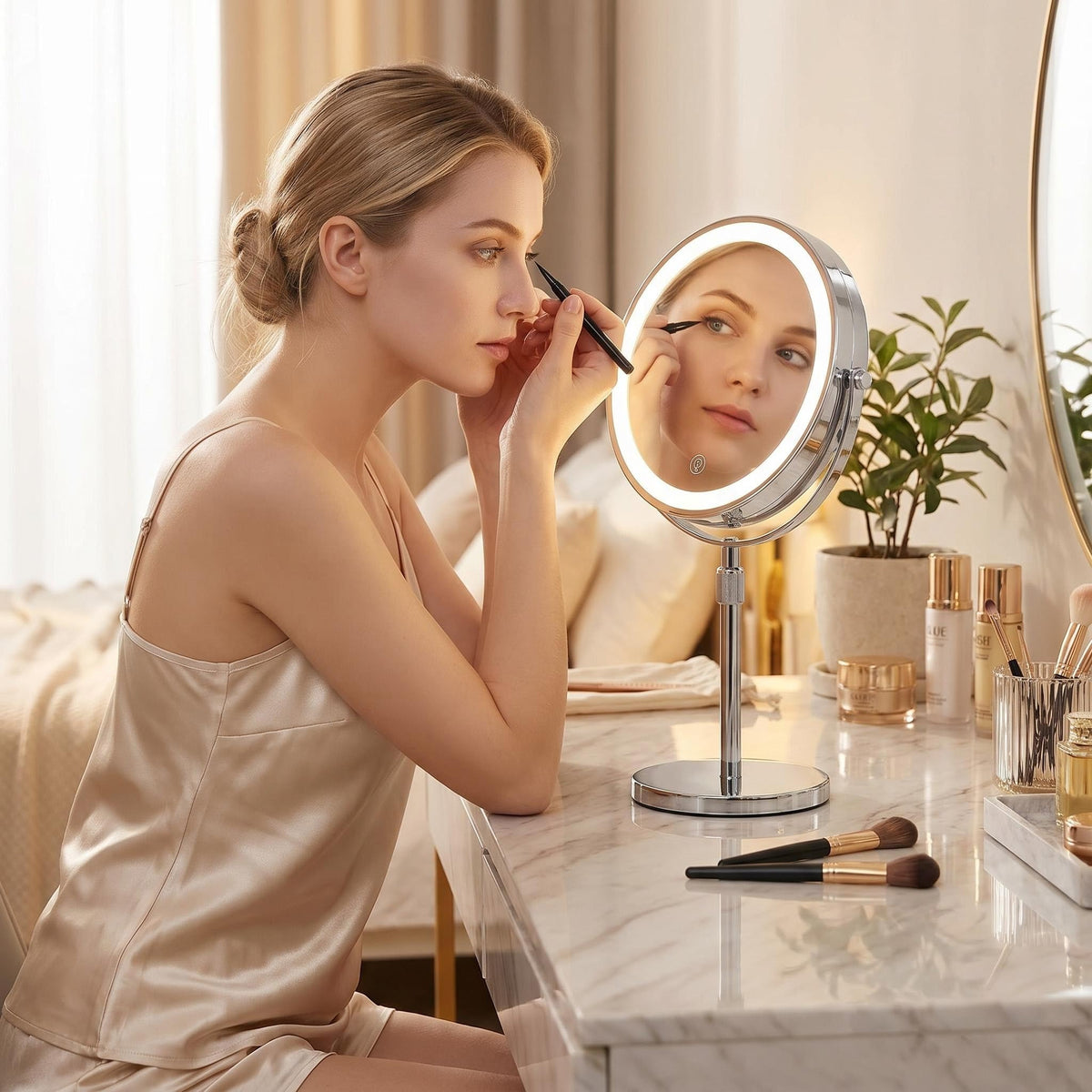 8 Inch Double Sided Vanity Mirror 1X 30X Magnifying Makeup - Premium Selection Official Imagery - 3