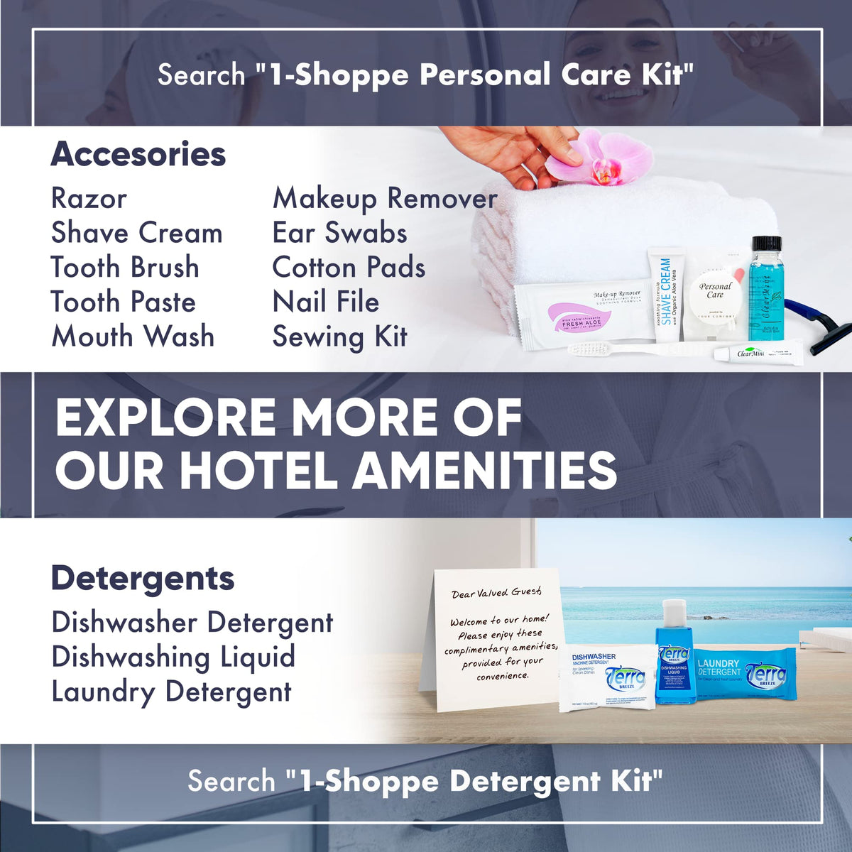 1 Shoppe Personal Care Travel Toiletries Kit 300 Piece - 1-Shoppe All-in-Kit Official Imagery - 6
