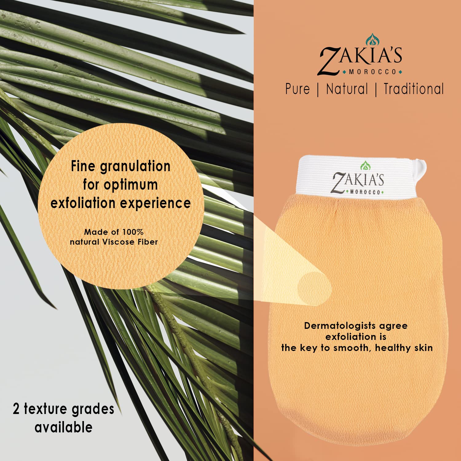 Zakia's Morocco Original Kessa Exfoliating Glove - Rough Blue Microdermabrasion - Zakia's Morocco Official Product View 6