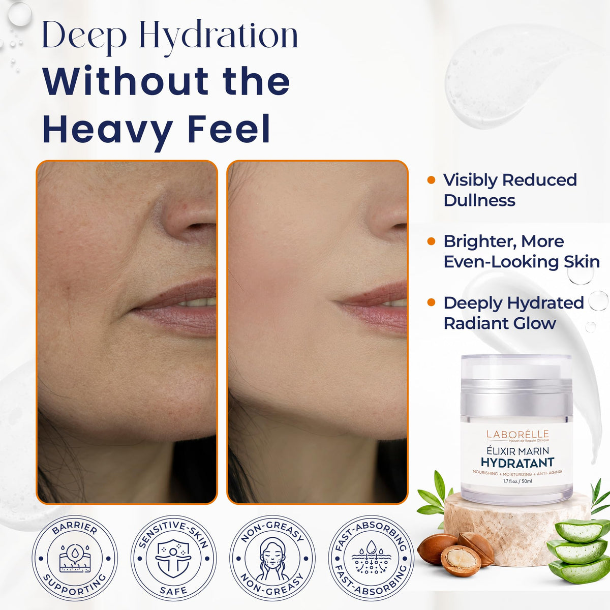 Hyaluronic Acid Face Moisturizer Deep Hydration Cream with - Laborélle Official Imagery - 4