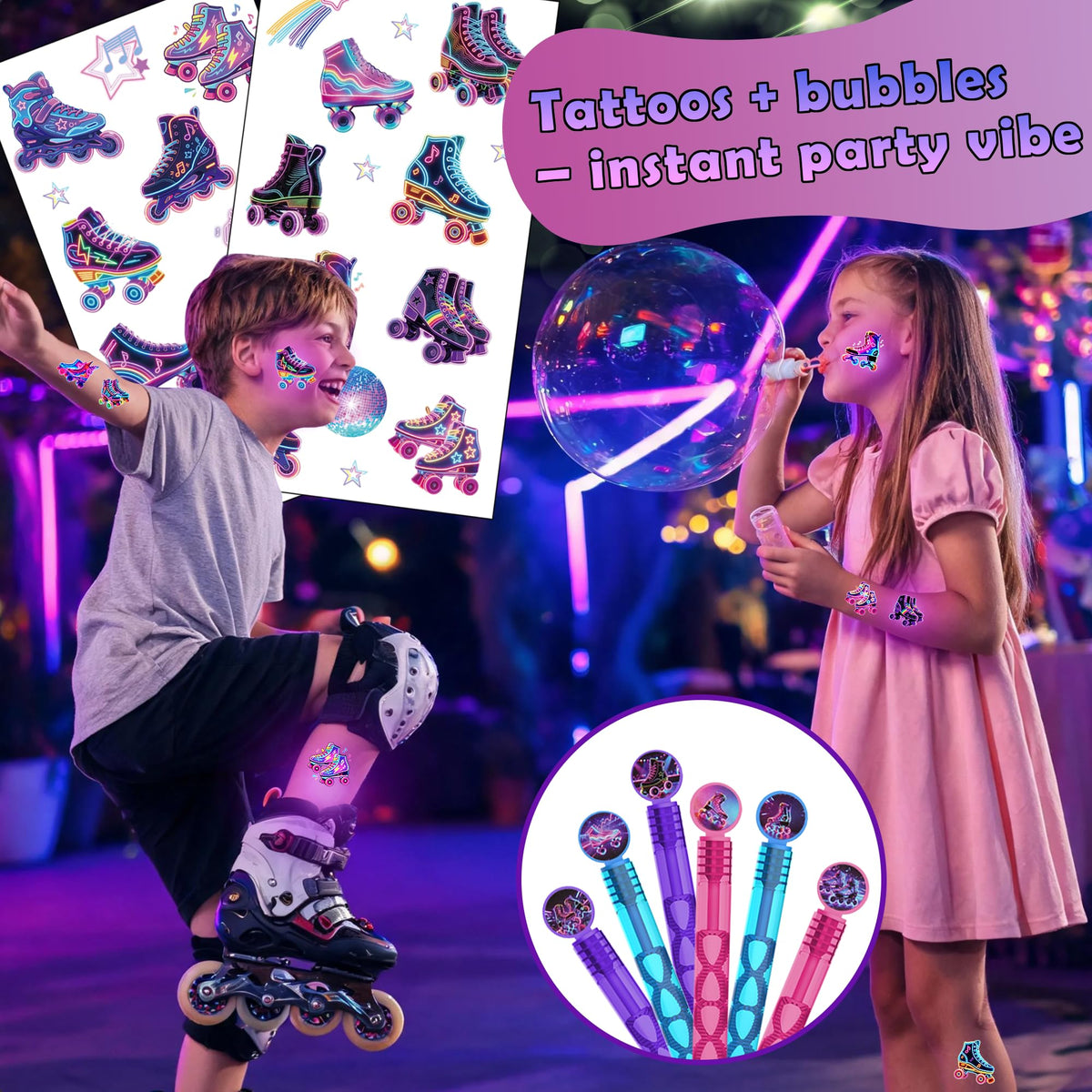 120pcs Roller Skate Party Favors Kit for Kids DIY Paint - HandTool Official Imagery - 6