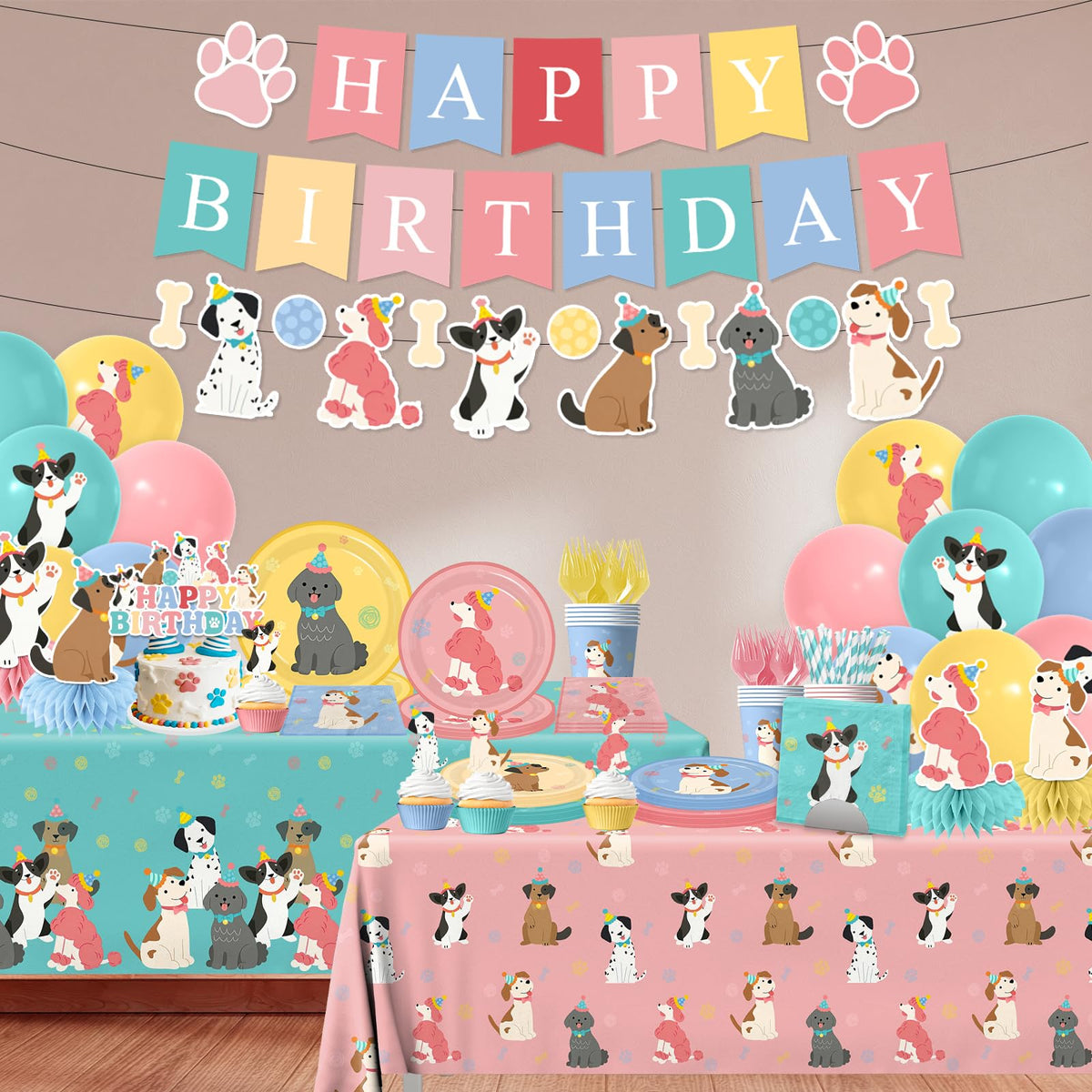 Dog Themed Birthday Party Decorations Puppy Birthday Party - Meuqeaju Official Imagery - 4