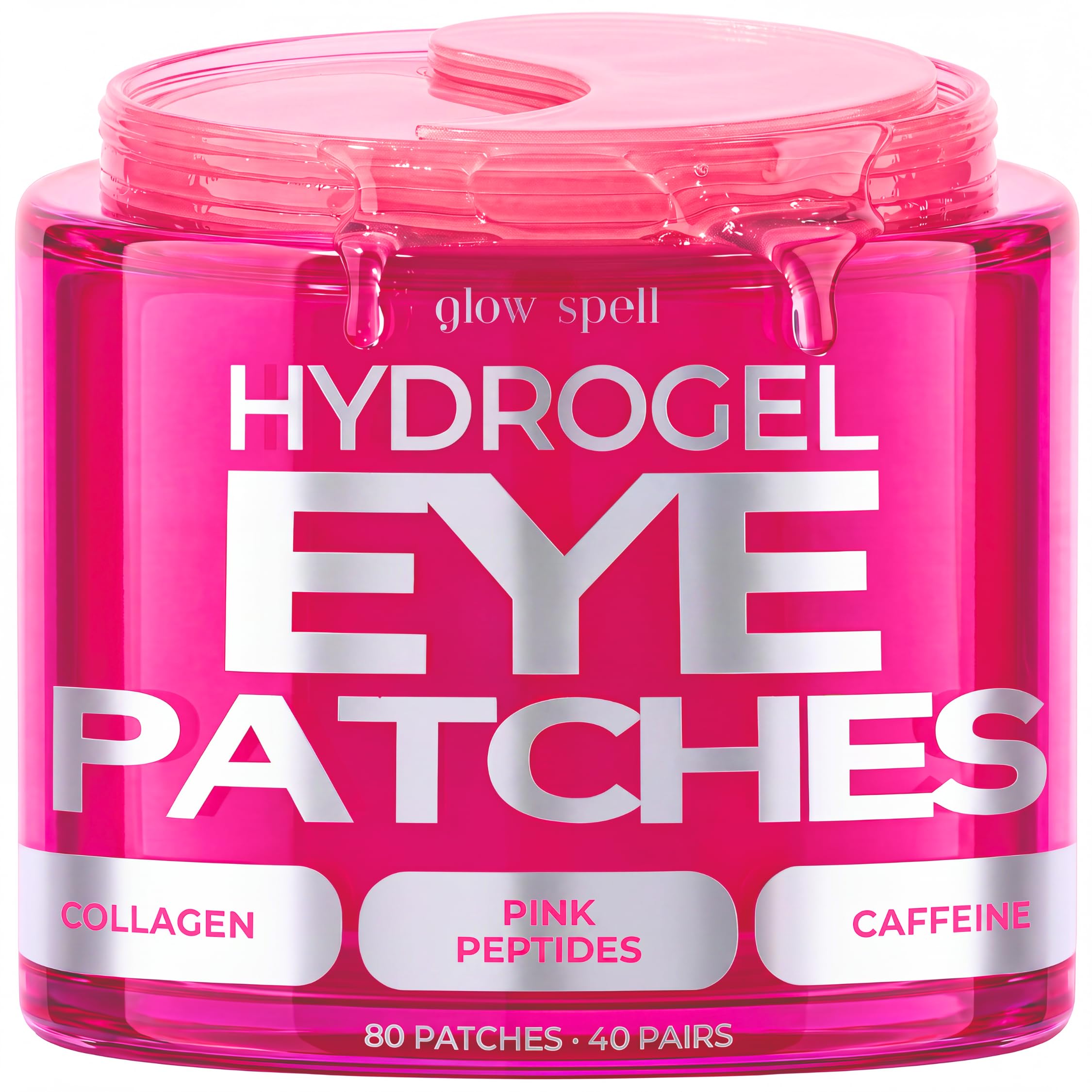 Eye Patches with Pink Peptides & Collagen for Puffy Eyes and - Product Imagery