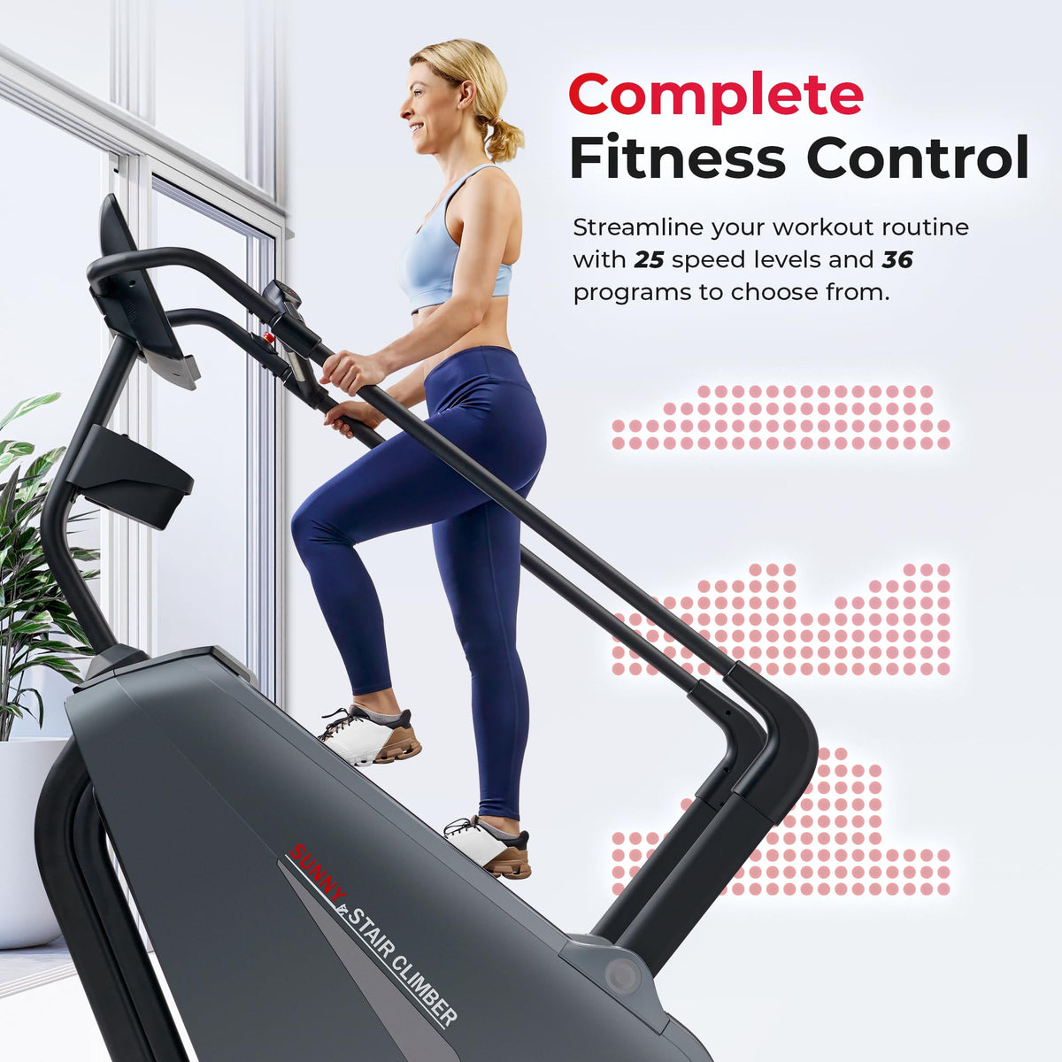 Sunny Health Fitness Smart Commercial Grade Stepper Stair - Sunny Health & Fitness Official Imagery - 3