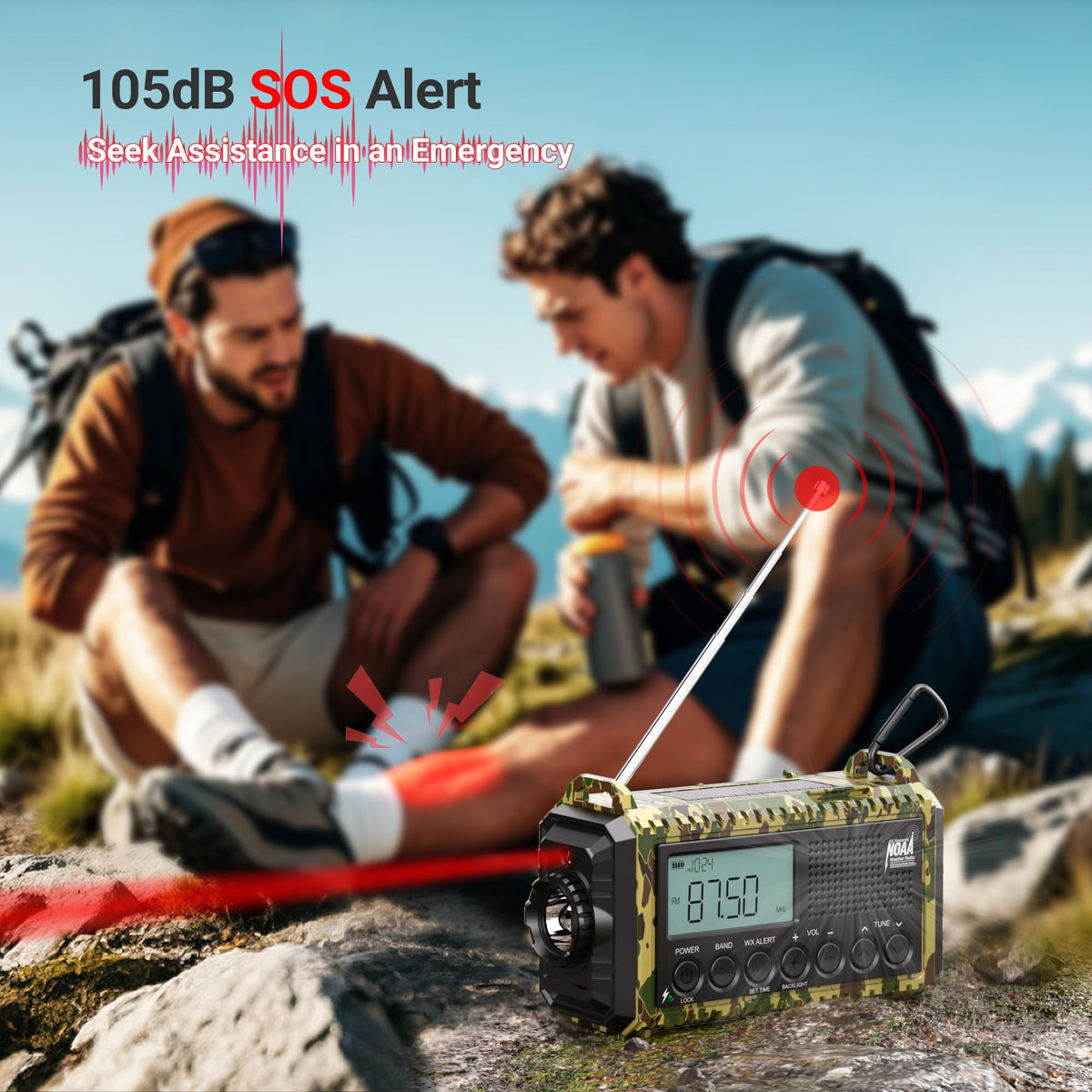 Emergency Radio 12000mAh Auto Digital Weather Radio Portable - Mesqool Official Imagery - 7
