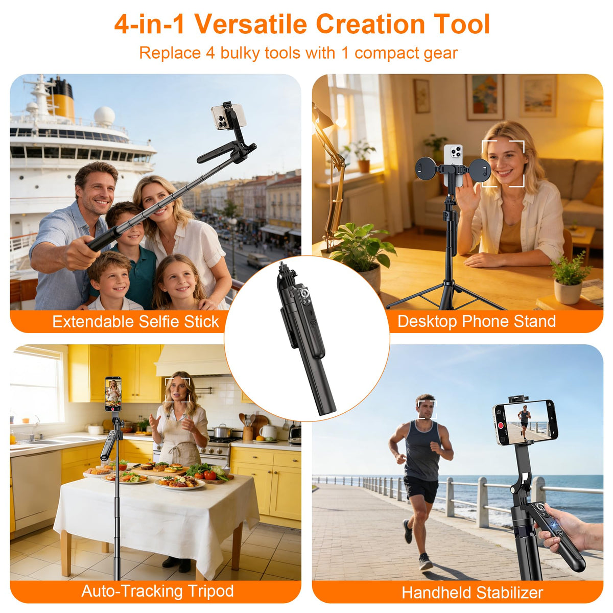 71 Auto Face Tracking Tripod for iPhone with 2 Lights 360 - Ocwqp Official Imagery - 7