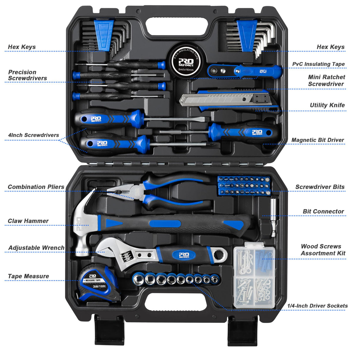 Prostormer 160 Piece Tool Set General Household Tool Kit - Prostormer Official Imagery - 5