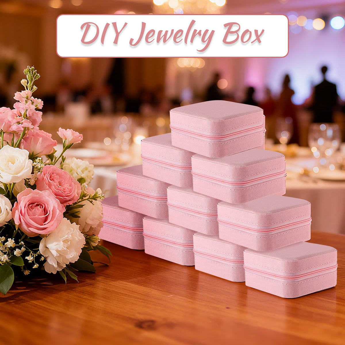 SHENLIU 12 Pcs Mini Pink Travel Jewelry Case Bridesmaid - SHENLIU Official Imagery - 7