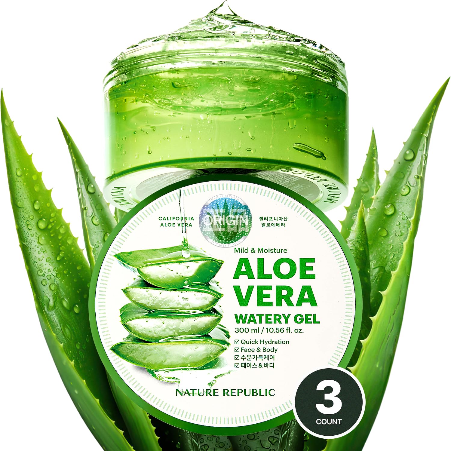 Nature Republic Mild & Moisture Aloe Vera Watery Gel - Hydrating & Moisturizing - Nature Republic Official Product View 9