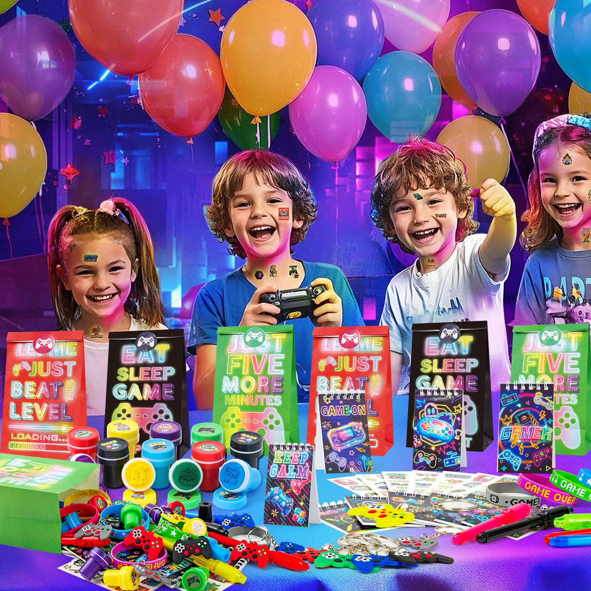 SNLN Video Game Party Favors Gamer Birthday Supplies Kids - SNLN Official Imagery - 3
