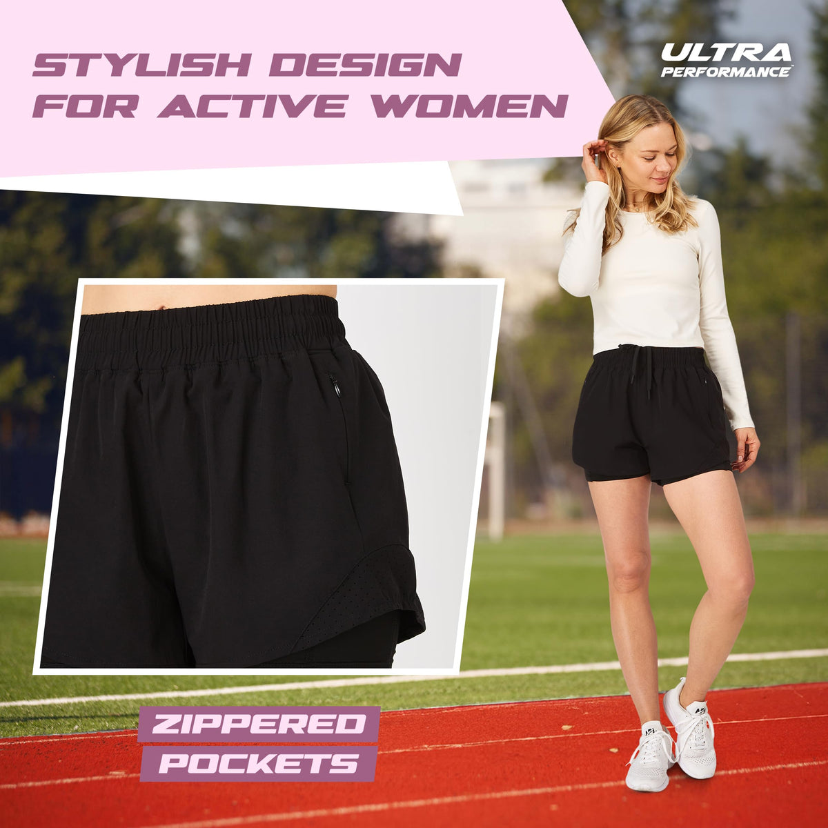 Ultra Performance 2 Pack Workout Shorts Women 2 in 1 - Ultra Performance Official Imagery - 6