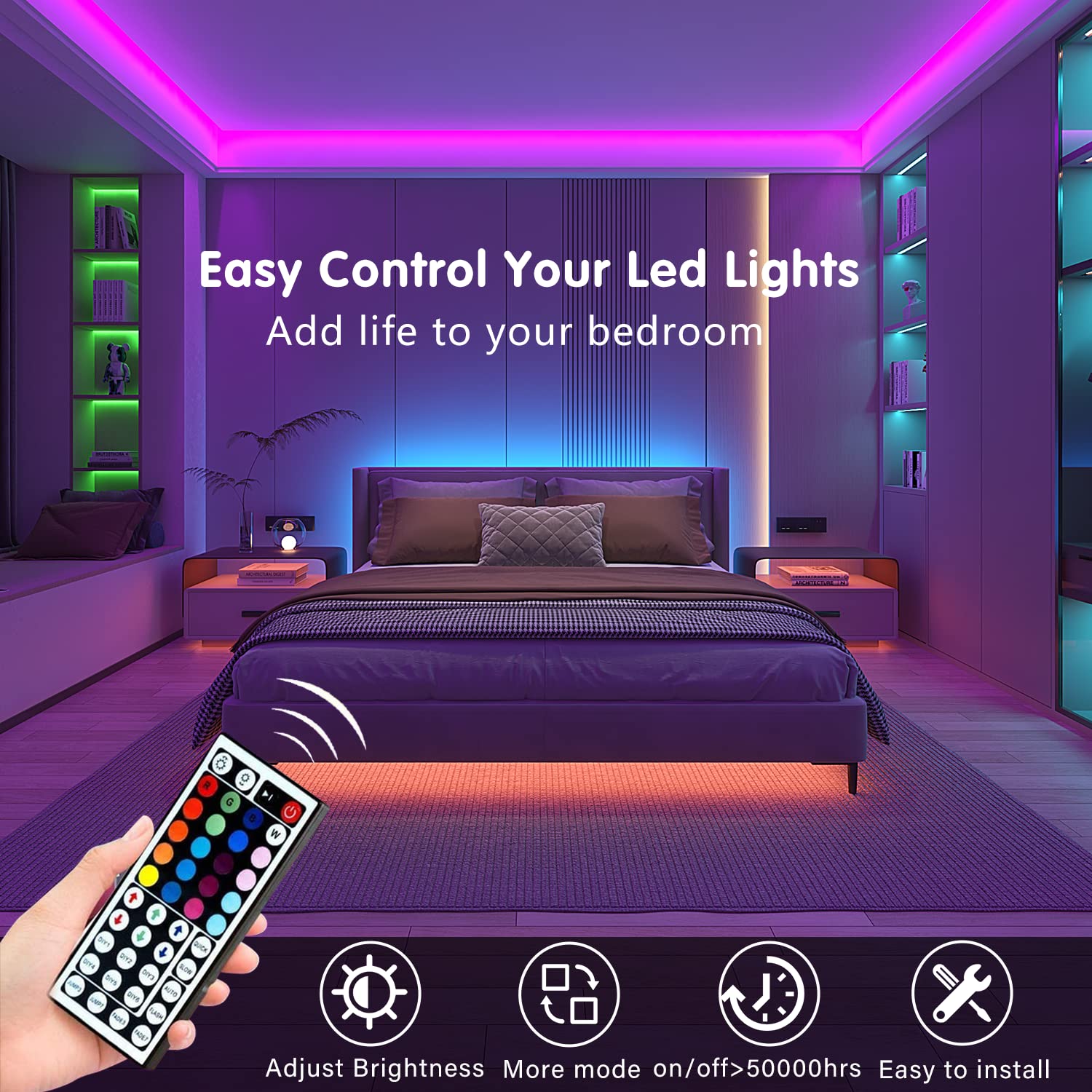 Keepsmile 100ft Led Strip Lights   Bluetooth Smart App Control Music Sync Color - Keepsmile Official Product View 5