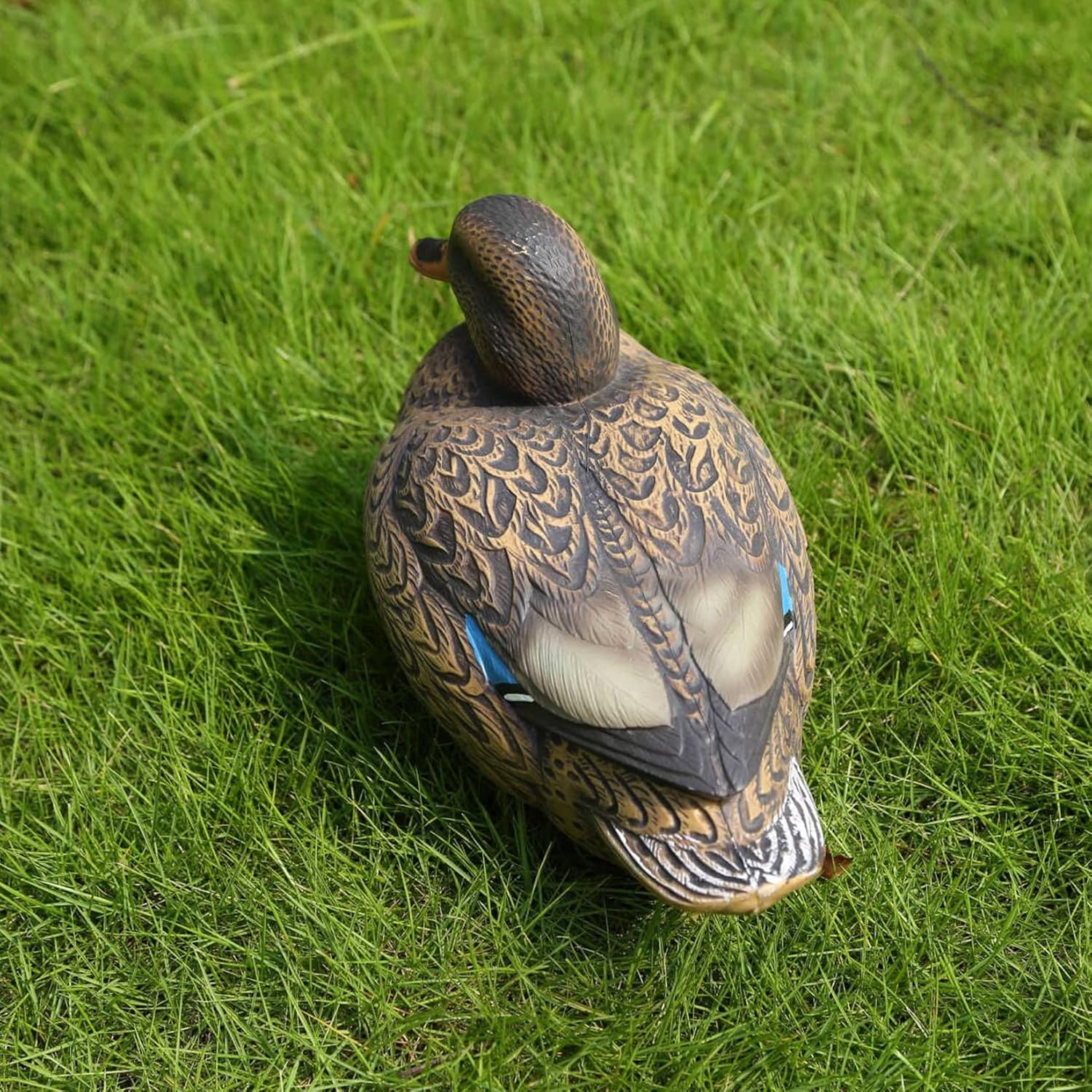 Realistic RioRand plastic duck hunting decoy for garden decor, showing detailed duck figure with natural colors