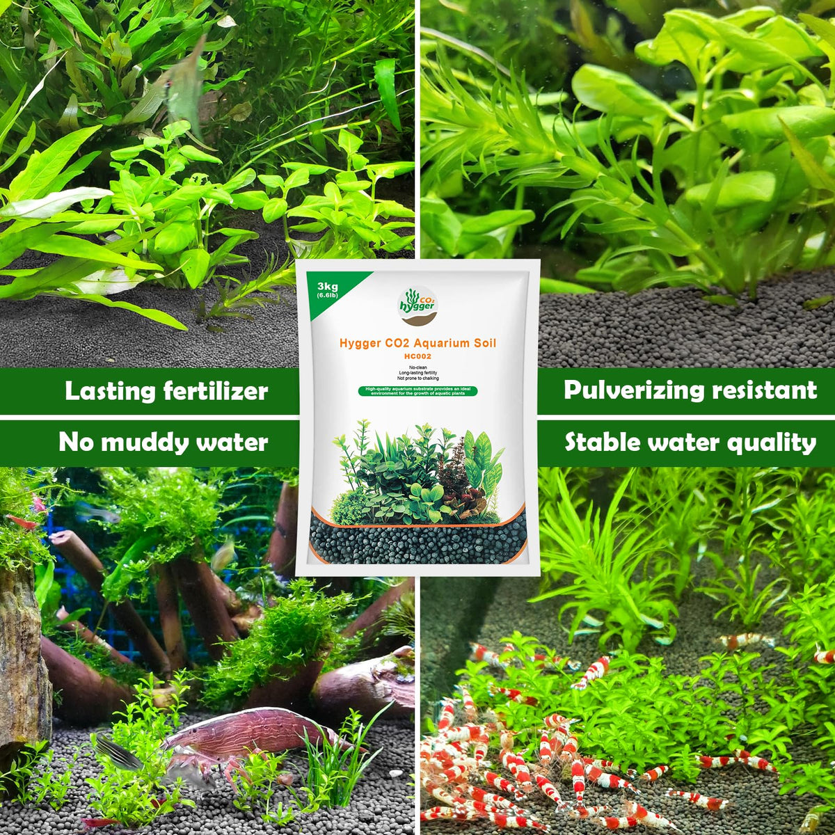 6 6Ib Aquarium Soil Water Grass Mud Fish Tank Aquascaping - Hygger CO2 Official Imagery - 5