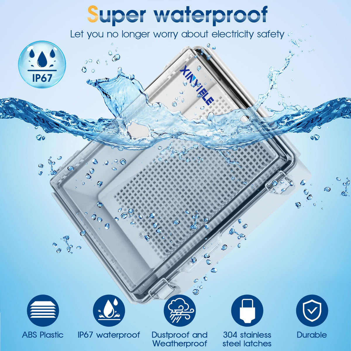 Waterproof Outdoor Project ABS Plastic Junction Box IP67 - XINYIELE Official Imagery - 3