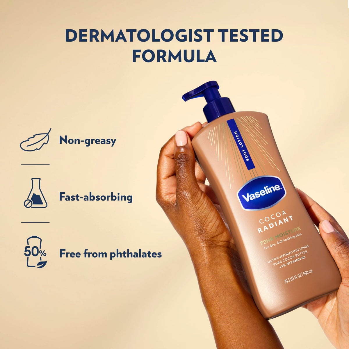 Vaseline Cocoa Radiant Body Lotion for Dry Skin Cocoa Butter - Vaseline Official Imagery - 6