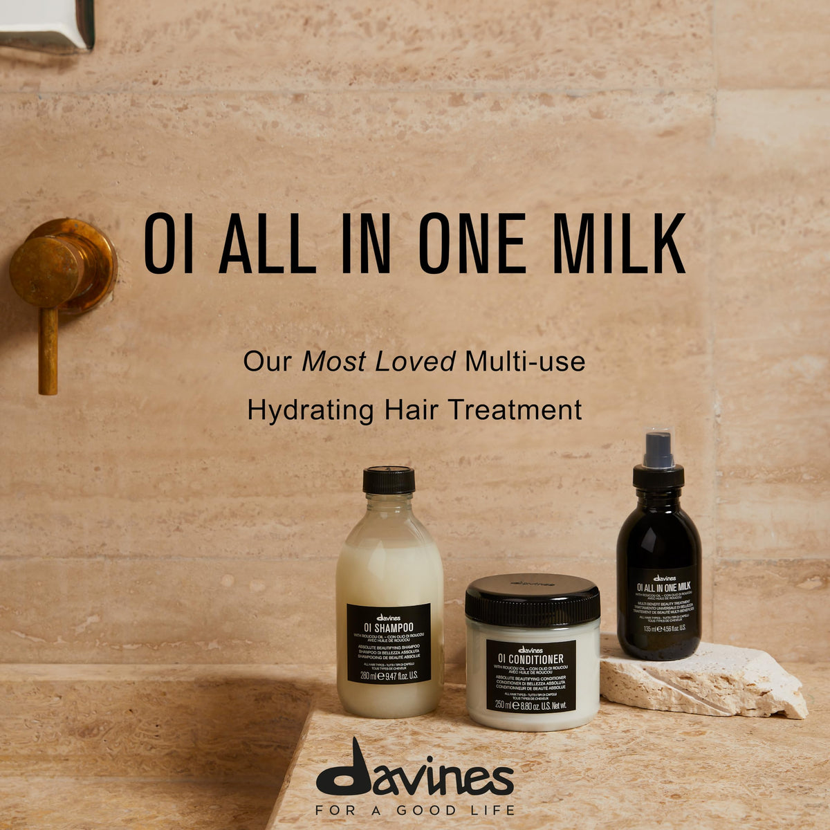 Davines OI All In One Milk Detangling Leave In Conditioner - Premium Selection Official Imagery - 4
