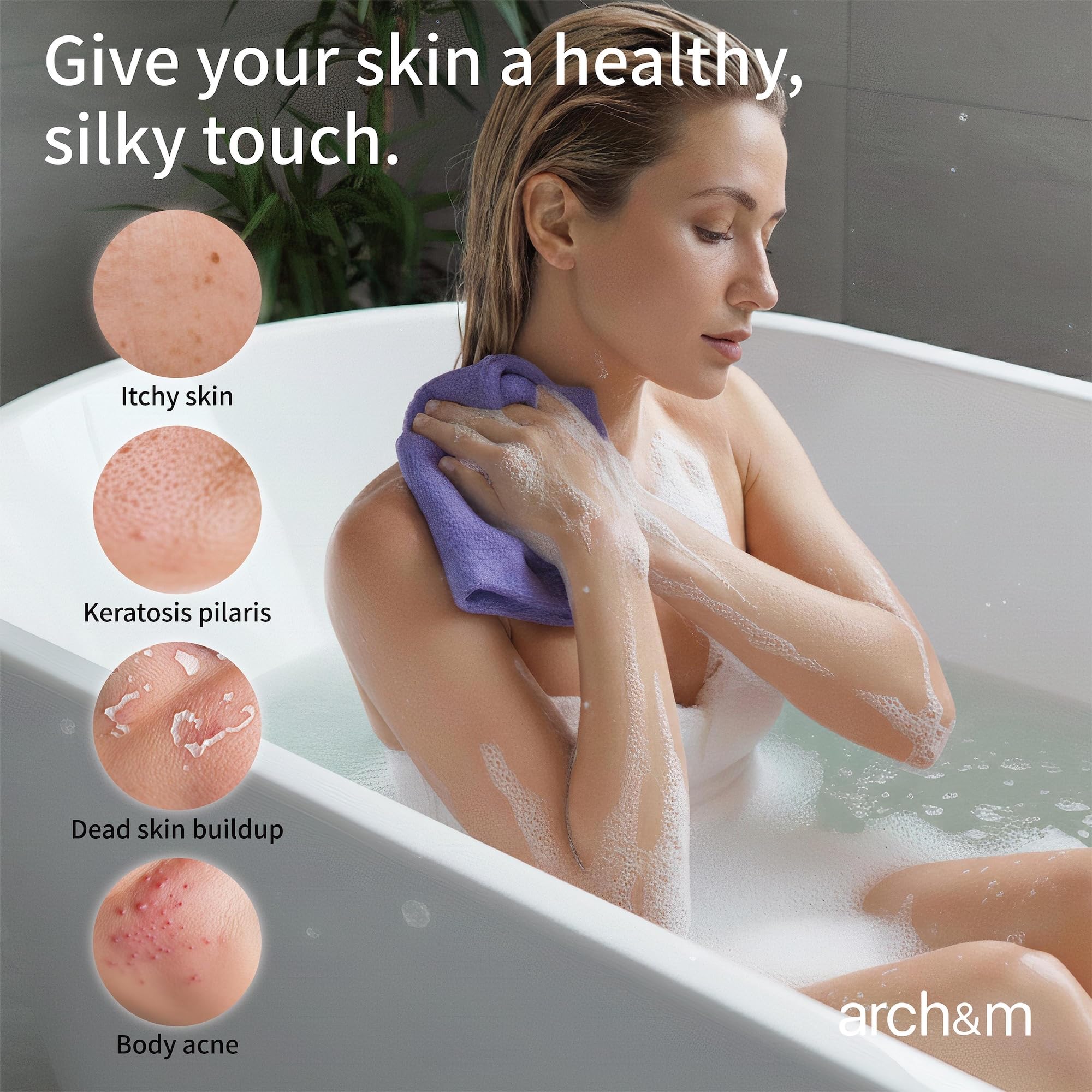 ARCH&M Exfoliating Washcloth & Shower Body Scrubber - ARCH&M Official Product View 4