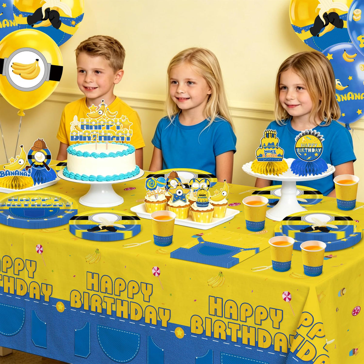 140pcs Birthday Party Decorations Banana Theme Tableware Set - LANFUBEISI Official Imagery - 8