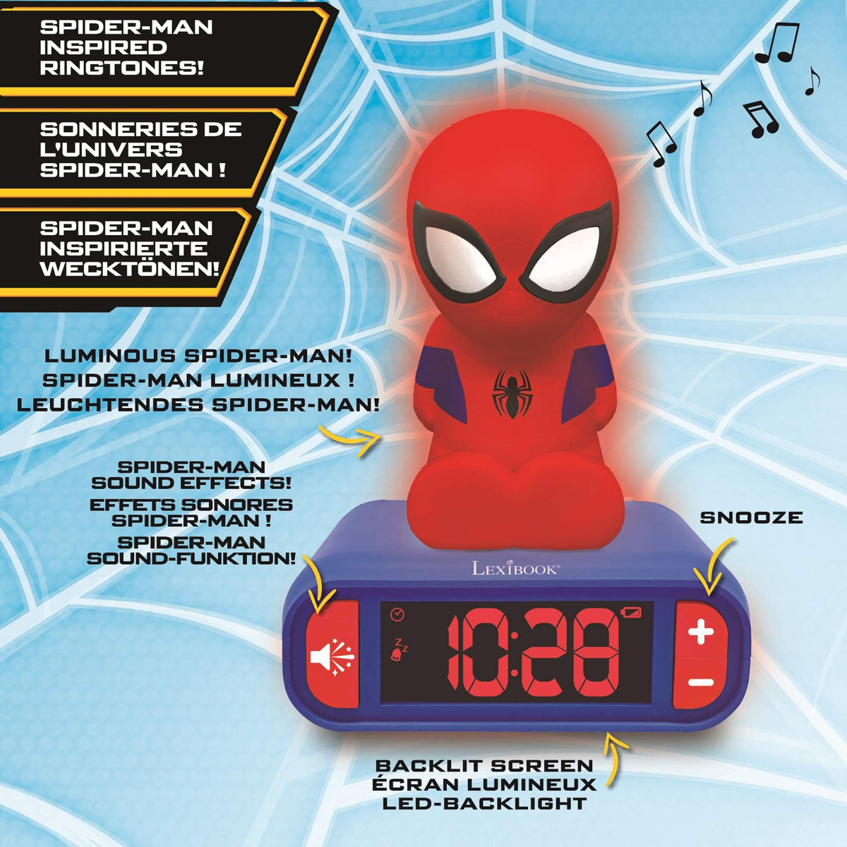 LEXiBOOK Spider Man Nightlight Alarm Clock RL800SP - LEXiBOOK Official Imagery - 4