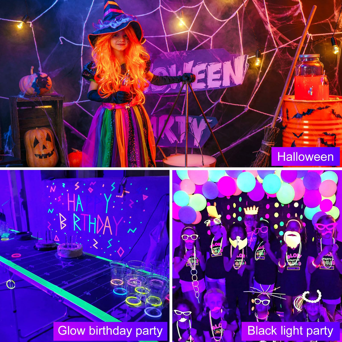 2 in 1 Glow Party Black Light Disco Ball Light with Sound - DJPTYGCK Official Imagery - 7