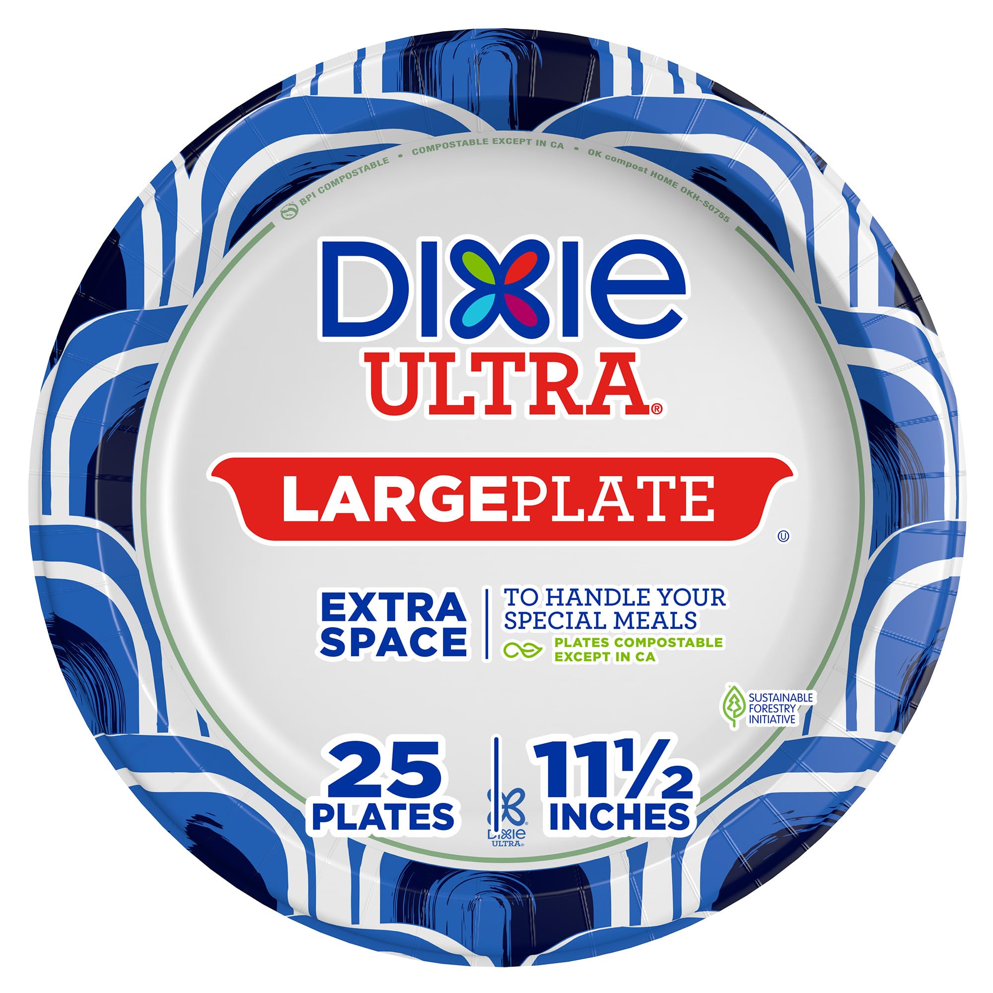 Dixie Ultra Heavy Duty Paper Plates, Large, 11-Inch, 25 Count, - Product Imagery