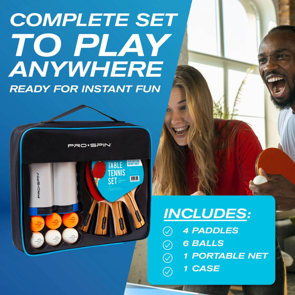 PRO SPIN Portable Ping Pong Set with Retractable Ping Pong - PRO-SPIN Official Imagery - 4