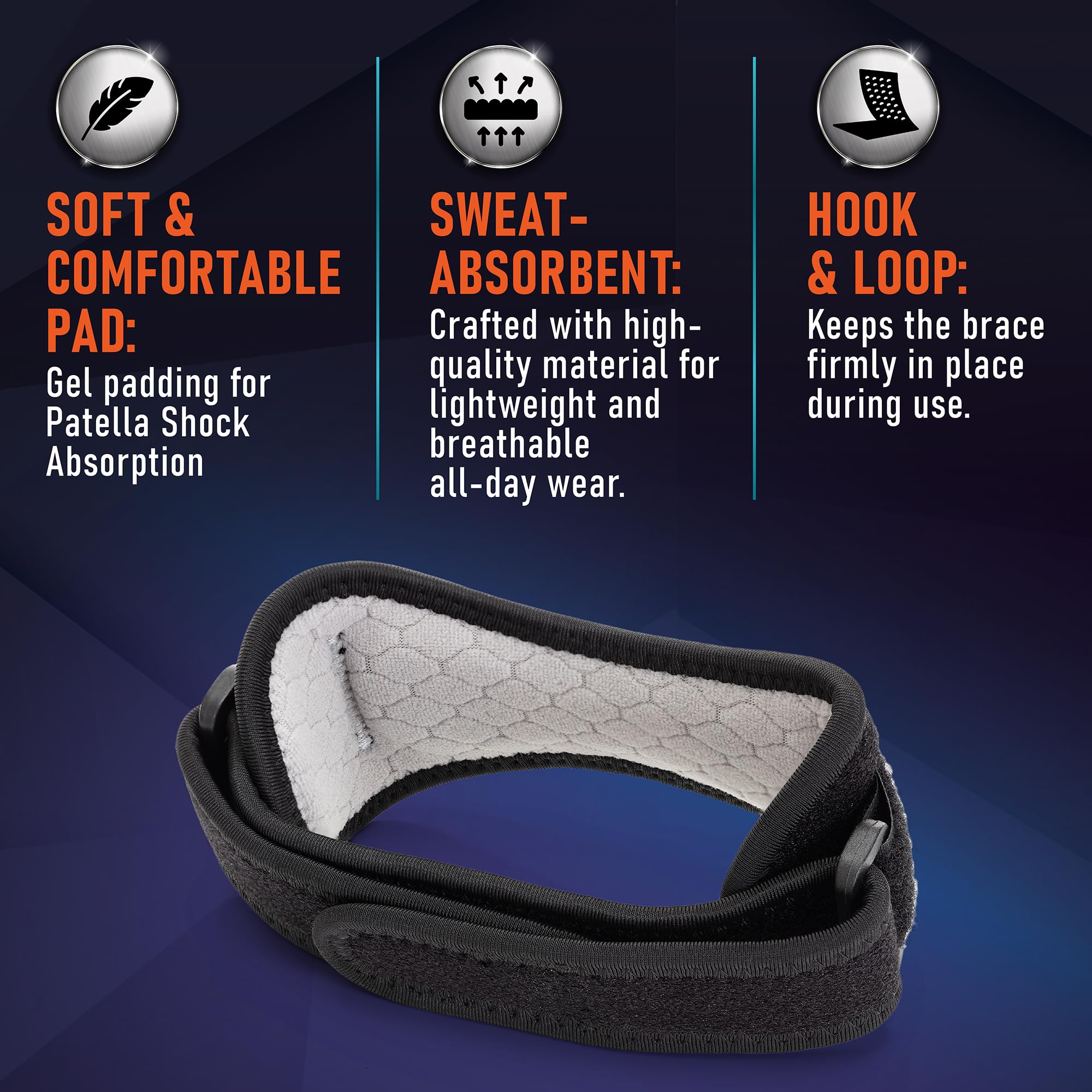 2 Pack Patellar Tendon Support Strap, Knee Brace, Knee Support, Pain Relief