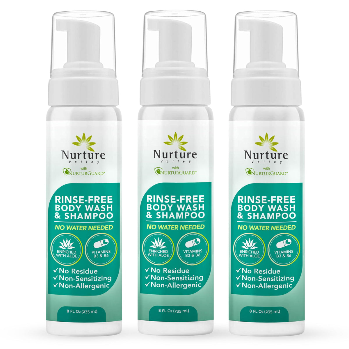 Nurture Rinse Free Body Wash Shampoo Aloe Cleansing Foam - Nurture Valley Official Imagery - 2