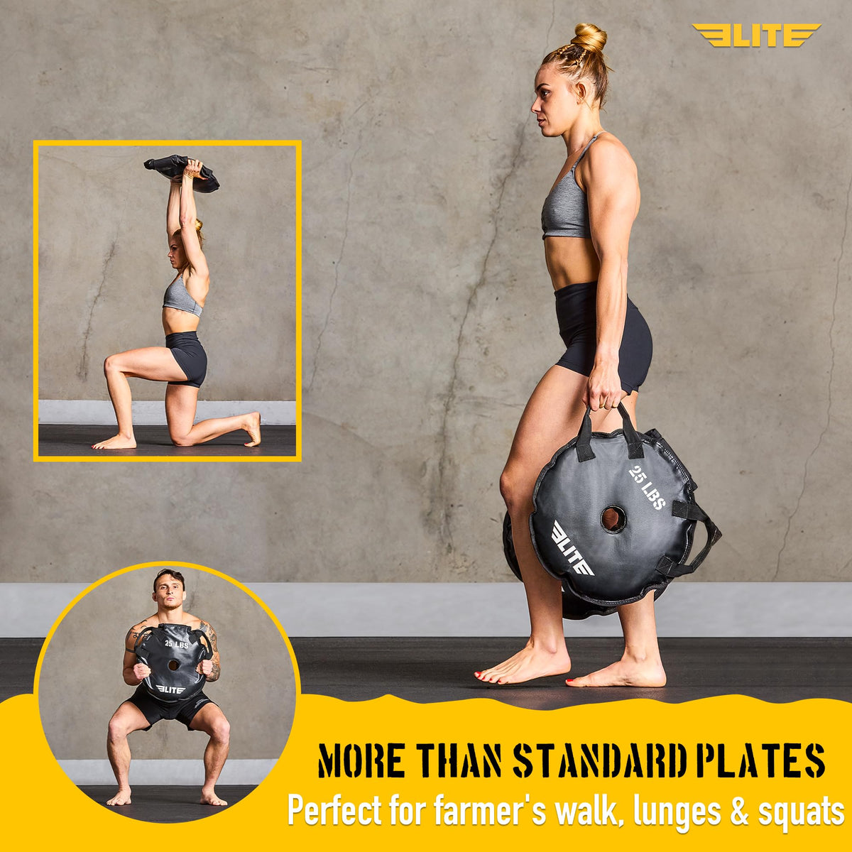 Elite Sports UNFILLED Workout Sand Plates EMPTY Fillable - Elite Sports Official Imagery - 6